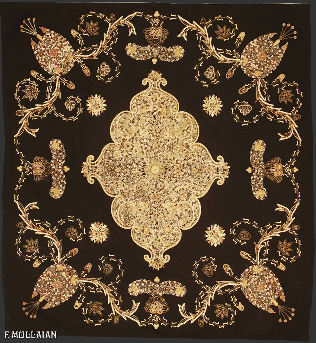 Textile Persan Antique Rashti-Duzi n°:13644414